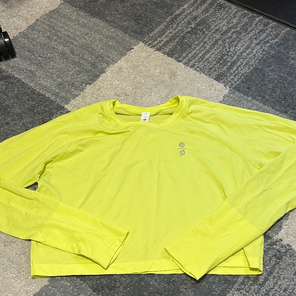 Lululemon Peloton Neon Yellow long sleeve swiftly